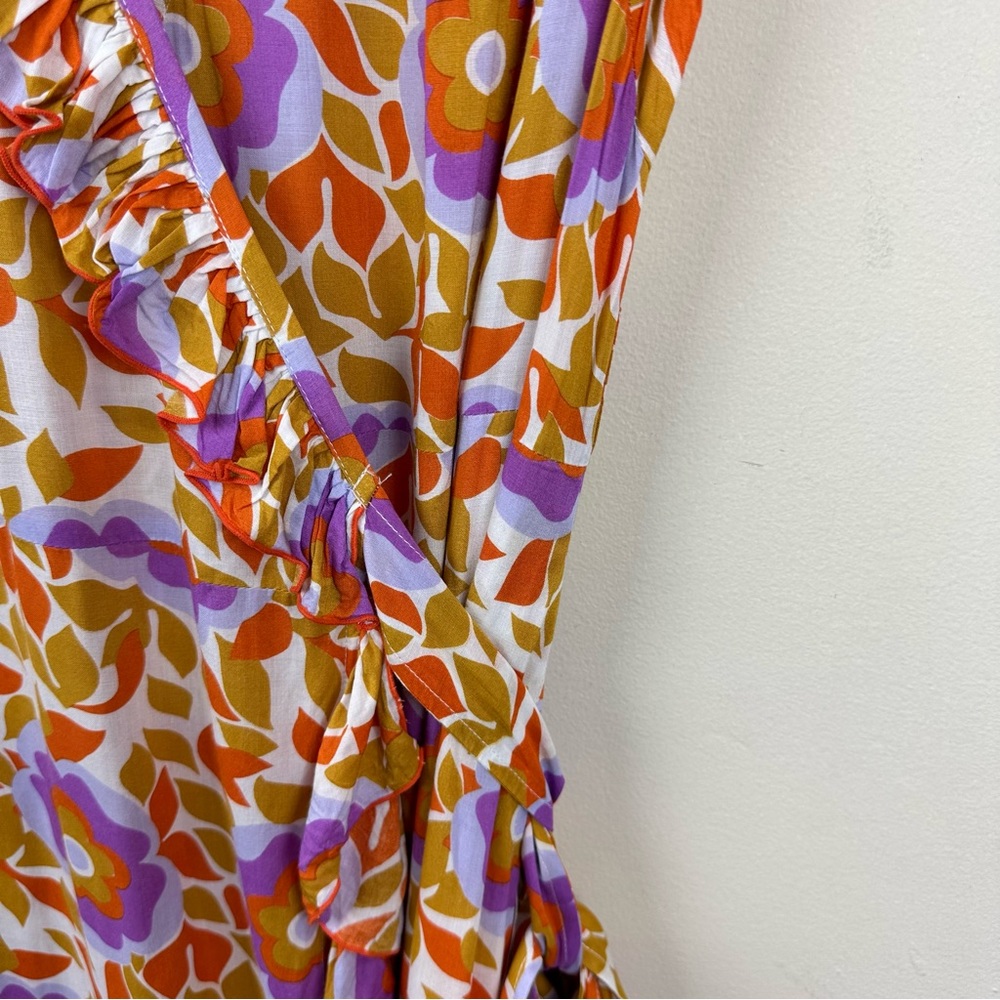 FEATHER & FIND FLORAL PRINTED RUFFLE WRAP MAXI DRESS - Picture 10 of 15